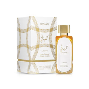 Hayaati Gold Elixir by Lattafa Perfumes Eau de Parfum – 3.4 Fl Oz (100ml) Unisex Fragrance Bottle with Vanilla, Amber, and Musk Notes