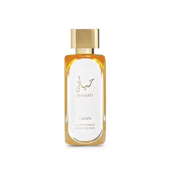 Hayaati Gold Elixir by Lattafa Perfumes Eau de Parfum – 3.4 Fl Oz (100ml) Unisex Fragrance Bottle with Vanilla, Amber, and Musk Notes