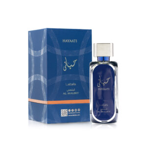 Hayaati Al Maleky by Lattafa Perfumes Eau de Parfum – 3.4 Fl Oz (100ml) Elegant Unisex Fragrance Bottle with Amber and Spicy Notes