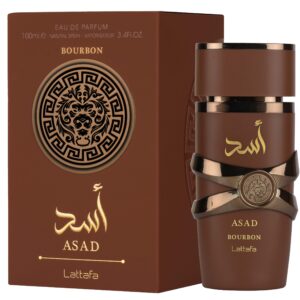 LATTAFA ASAD BOURBON Eau de Parfum Spray for Men and Women – Elegant Unisex Fragrance Bottle with Amber and Bourbon Vanilla Notes