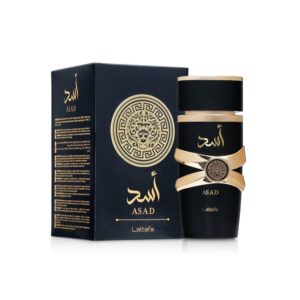 Asad by Lattafa Perfumes Eau de Parfum for Men – 3.4 Fl Oz (100ml) Elegant Fragrance Bottle with Amber, Spicy Notes